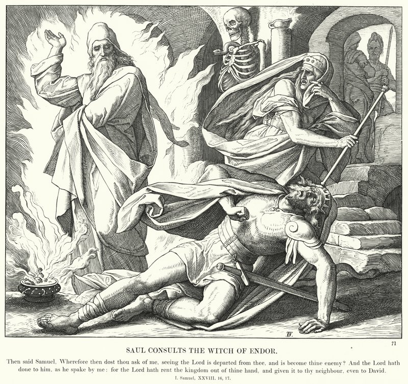 Saúl Consulta a la Bruja de Endor de Julius (after) Schnorr von Carolsfeld