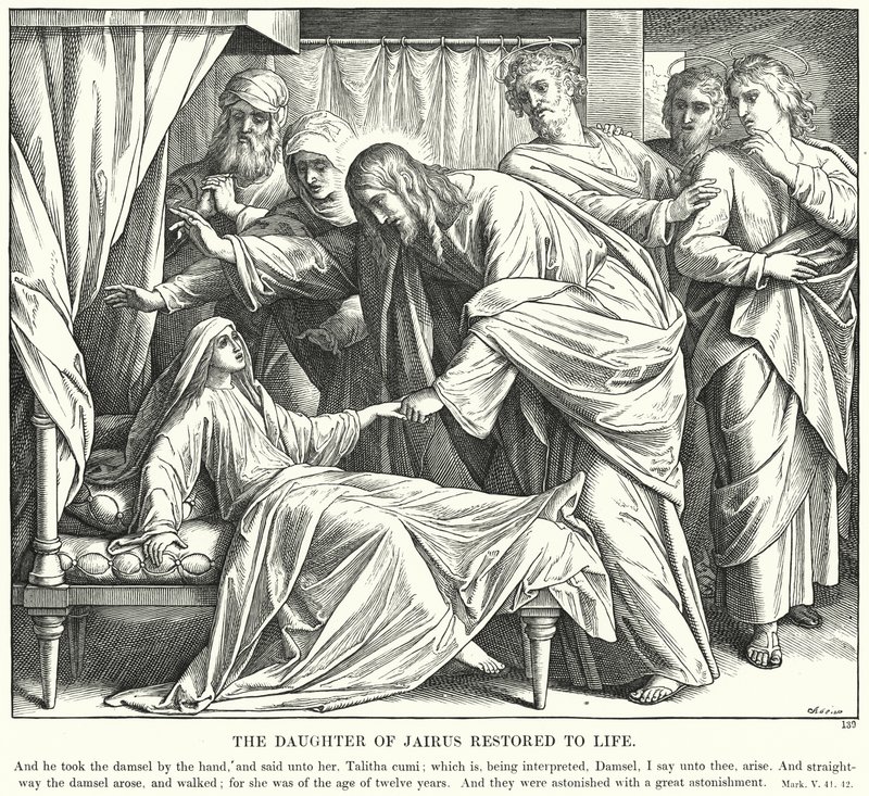 La Hija de Jairo Restaurada a la Vida de Julius (after) Schnorr von Carolsfeld