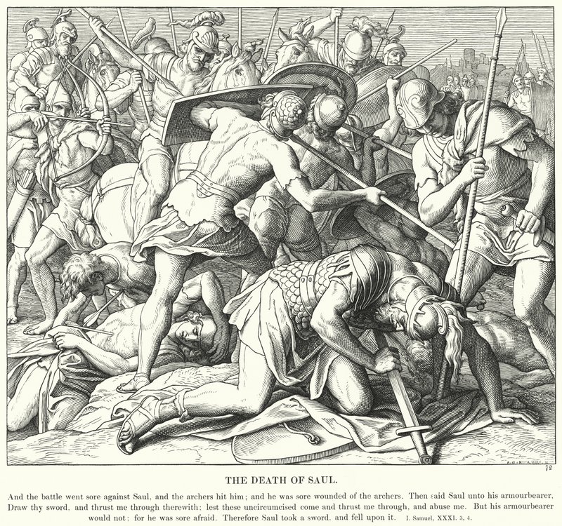 La Muerte de Saúl de Julius (after) Schnorr von Carolsfeld