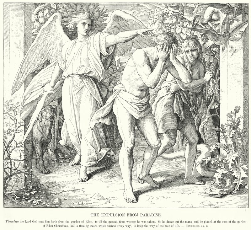 La Expulsión del Paraíso de Julius (after) Schnorr von Carolsfeld