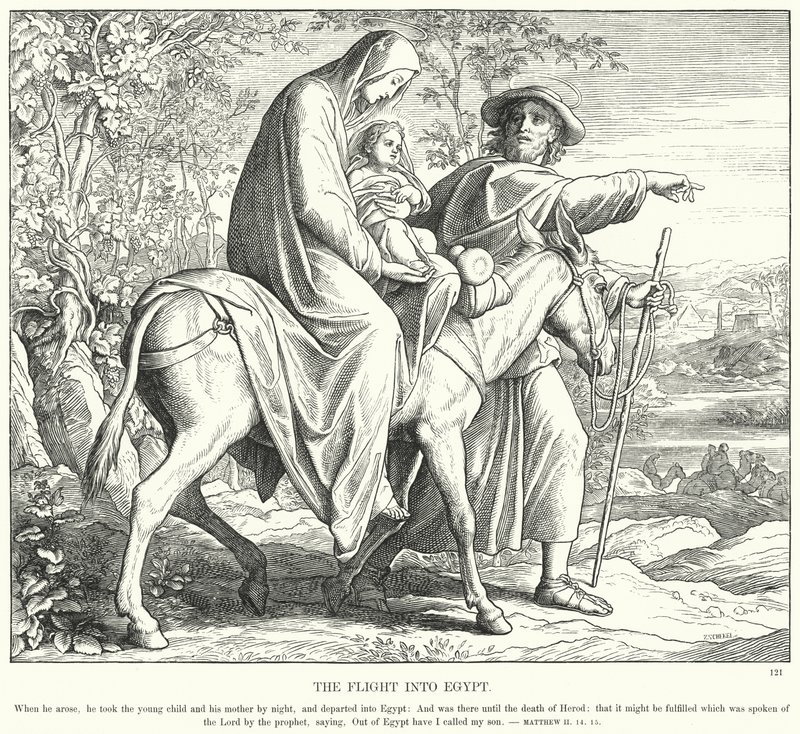 La Huida a Egipto de Julius (after) Schnorr von Carolsfeld
