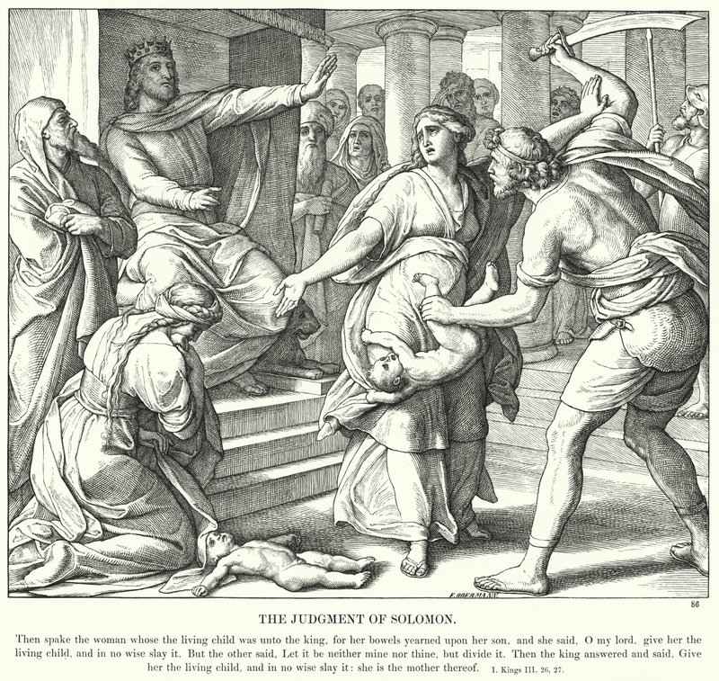 El Juicio de Salomón (grabado) de Julius (after) Schnorr von Carolsfeld