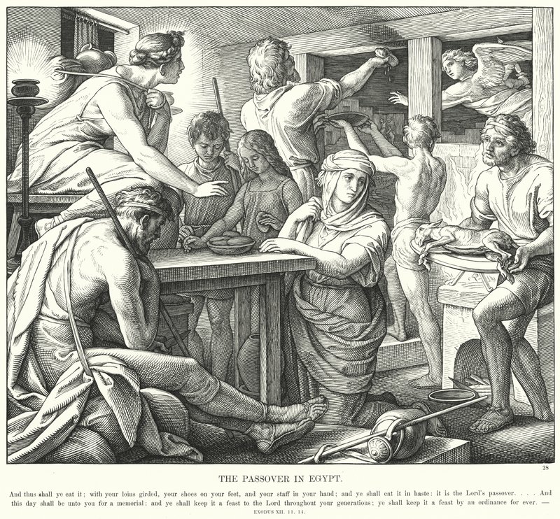 La Pascua en Egipto (grabado) de Julius (after) Schnorr von Carolsfeld