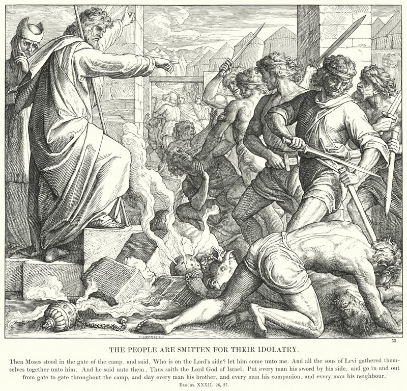 El Pueblo es Castigado por su Idolatría de Julius (after) Schnorr von Carolsfeld