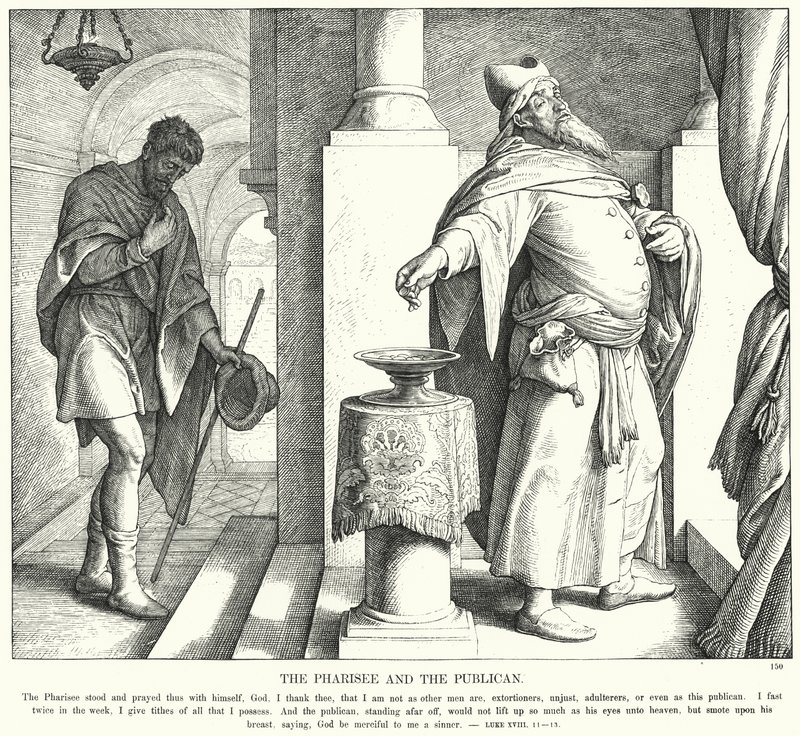 El Fariseo y el Publicano de Julius (after) Schnorr von Carolsfeld