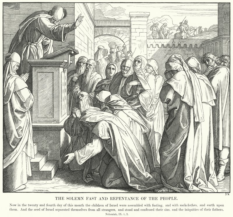 El Ayuno Solemne y el Arrepentimiento del Pueblo de Julius (after) Schnorr von Carolsfeld