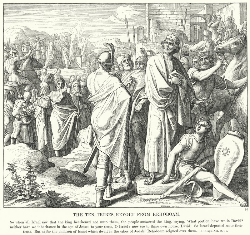 Las Diez Tribus se Rebelan contra Roboam de Julius (after) Schnorr von Carolsfeld