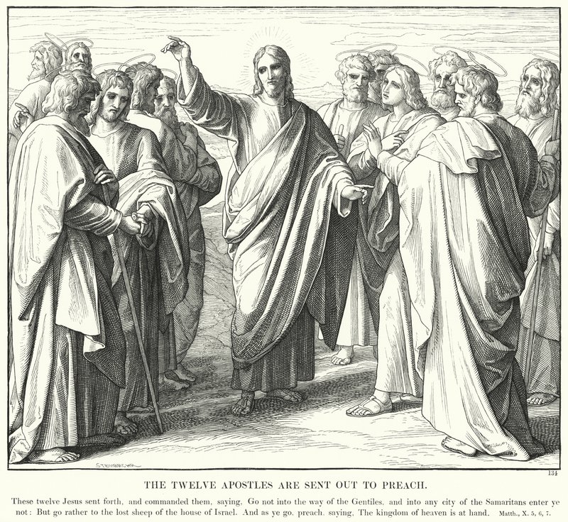 Los Doce Apóstoles son Enviados a Predicar de Julius (after) Schnorr von Carolsfeld