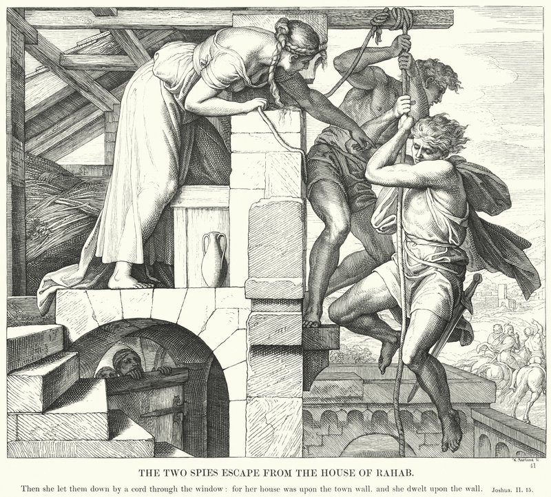 Los Dos Espías Escapan de la Casa de Rahab de Julius (after) Schnorr von Carolsfeld