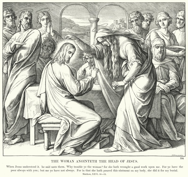 La Mujer Ungiendo la Cabeza de Jesús de Julius (after) Schnorr von Carolsfeld