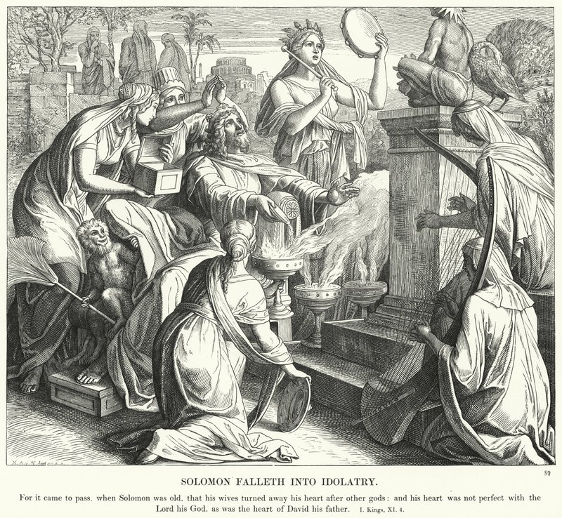Salomón cae en la idolatría de Julius Schnorr von Carolsfeld