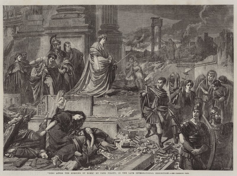 Nerón después del Incendio de Roma, en la última Exposición Internacional de Karl Theodor von Piloty