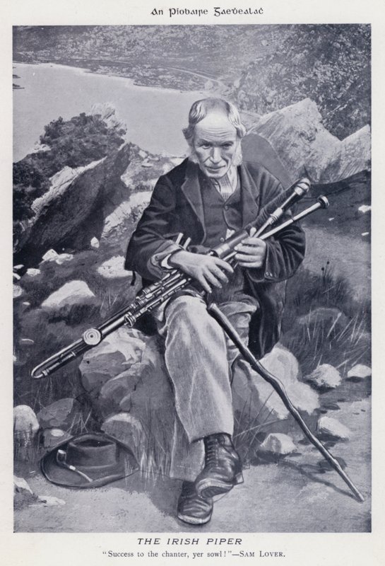 El gaitero irlandés (foto en b/n) de Karl Karlovich Piratsky