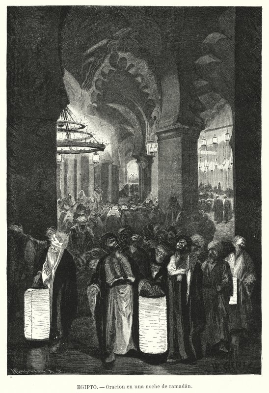 Oraciones vespertinas durante el Ramadán, Egipto de Karl Wilhelm Gentz