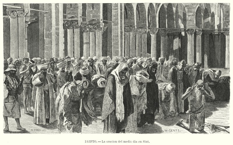 Oraciones del mediodía en Asyut, Egipto de Karl Wilhelm Gentz