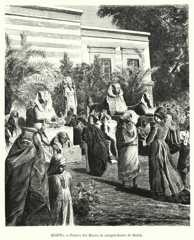 Pórtico del Museo Egipcio de Antigüedades, Bulaq, El Cairo, Egipto de Karl Wilhelm Gentz