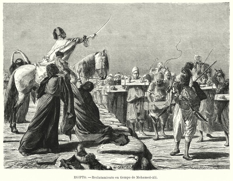 Reclutamiento de soldados en el ejército otomano durante la época de Muhammad Ali, Jedive de Egipto de Karl Wilhelm Gentz