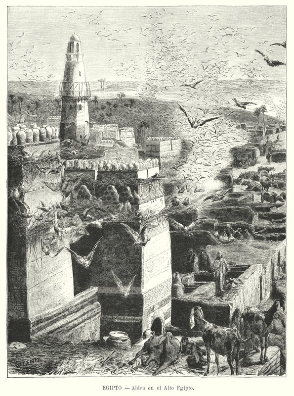 Pueblo en el Alto Egipto de Karl Wilhelm Gentz