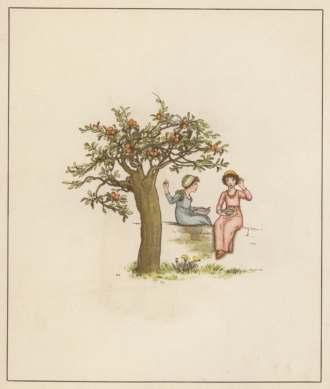 Ilustración de Kate Greenaway para El flautista de Hamelín de Robert Browning (litografia en color) de Kate (after) Greenaway