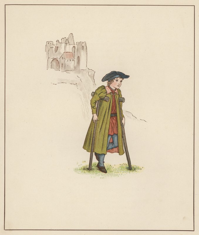 Ilustración de Kate Greenaway para El flautista de Hamelín de Robert Browning (litografia en color) de Kate (after) Greenaway