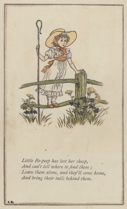 La pequeña Bo-peep ha perdido sus ovejas (litografía a color) de Kate (after) Greenaway