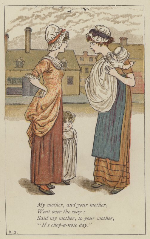 Mi madre y tu madre (litografía a color) de Kate (after) Greenaway