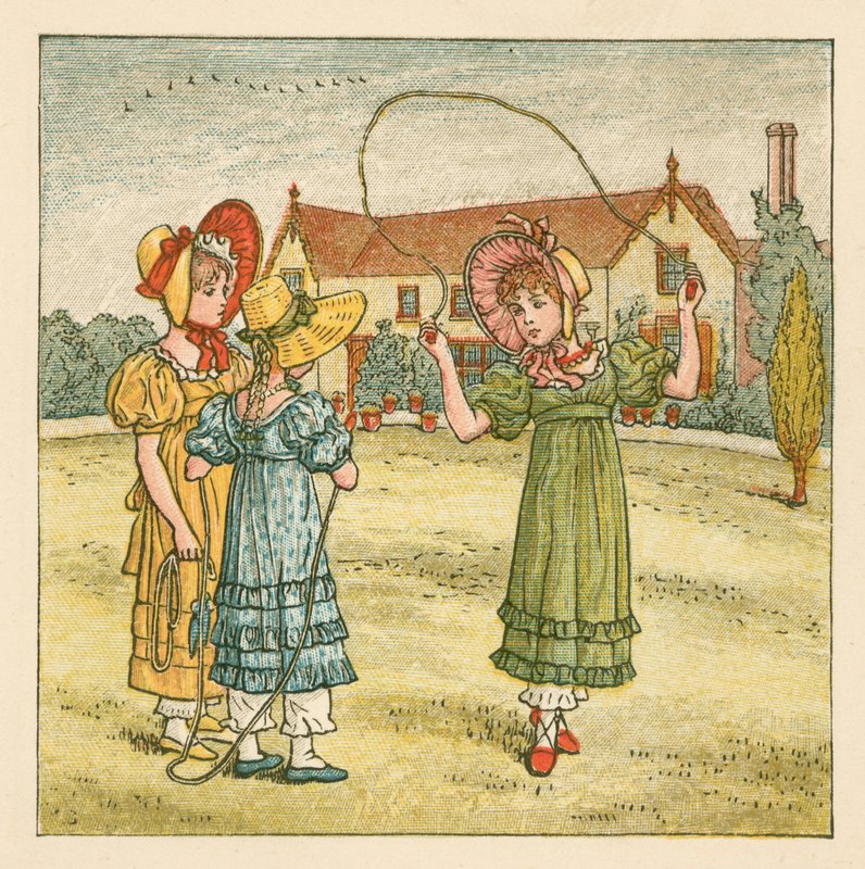 Niñas saltando la cuerda de Kate Greenaway