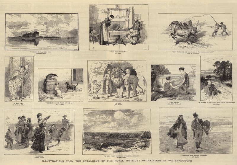Ilustraciones del Catálogo del Instituto Real de Pintores en Acuarela de Keeley Halswelle