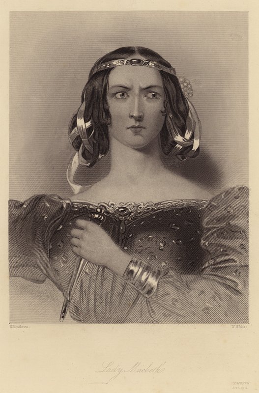 Shakespeare: Macbeth, Lady Macbeth, Acto 2, Escena 2 (grabado) de Kenny Meadows