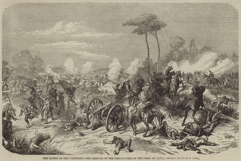 La Batalla del Volturno, la Llegada de los Piamonteses al Campo de Capua de Konrad Grob