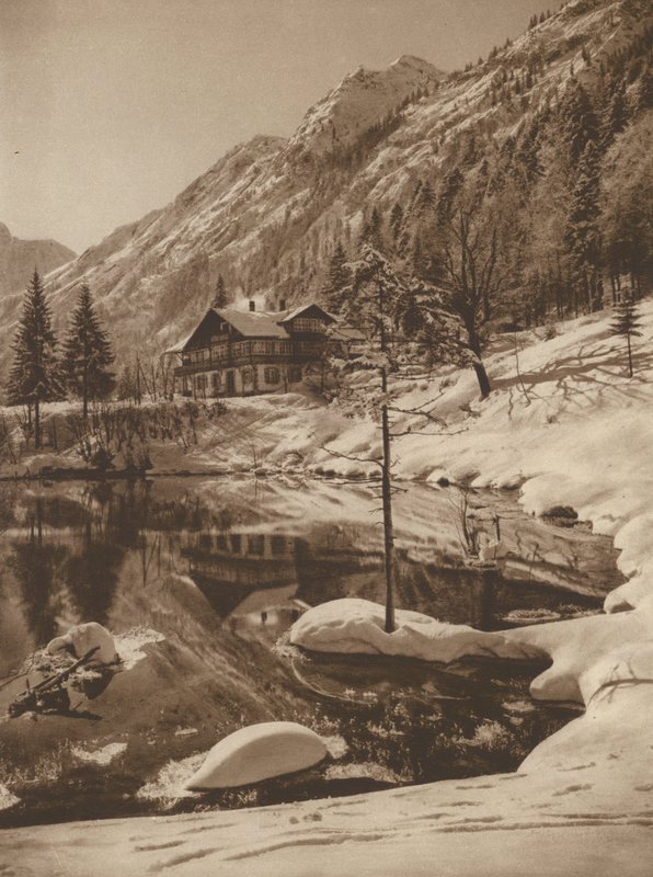 Der Christlessee bei Oberstdorf; El Christles-See cerca de Oberstdorf (foto b/n) de Kurt Hielscher