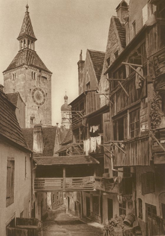 Landsberg am Lech, Der Hexenwinkel; Landsberg en el Lech, El "Hexenwinkel" (foto b/n) de Kurt Hielscher