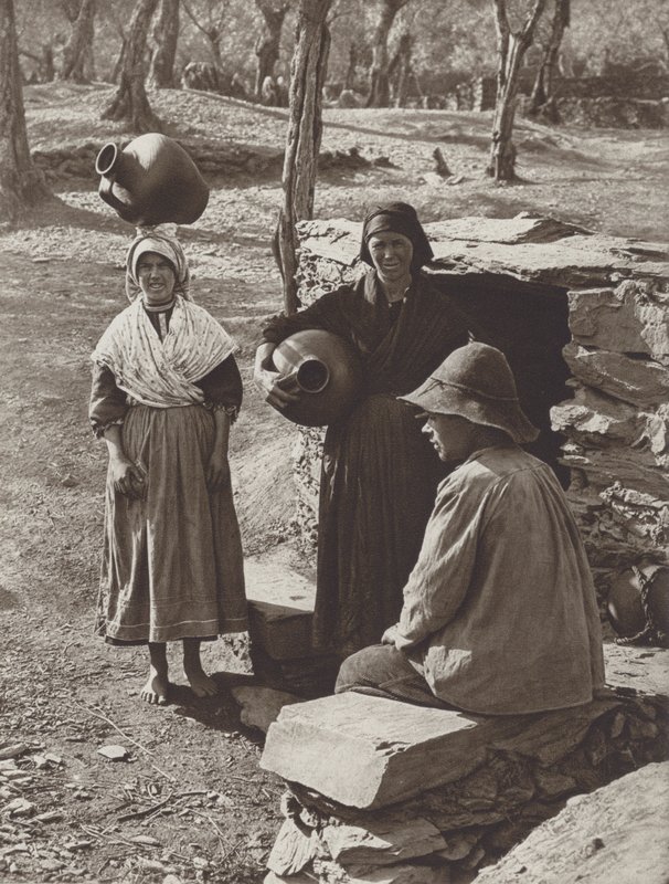 España: Hurdanos en el pozo (foto b/n) de Kurt Hielscher