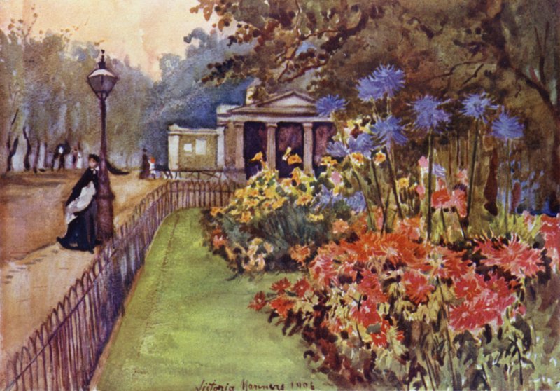Autumn Beds, Hyde Park (litografía en color) de Lady Victoria Marjorie Harriet Manners