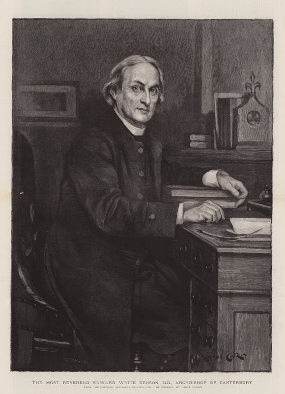 El Reverendísimo Edward White Benson, DD, Arzobispo de Canterbury (grabado) de Lance Calkin
