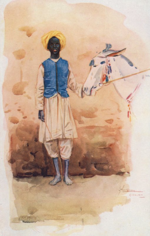 Pueblo de Egipto: El niño burro, Hammar (litografía en color) de Lance Thackeray