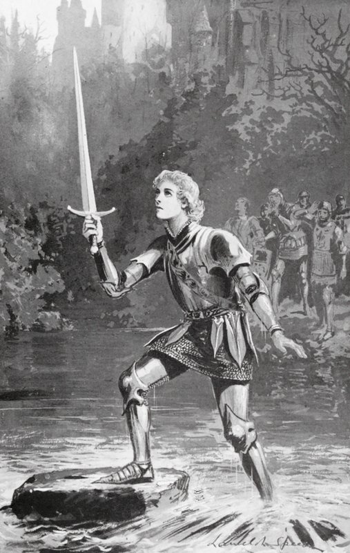 Galahad levantó la espada con bastante facilidad (litografía) de Lancelot Speed