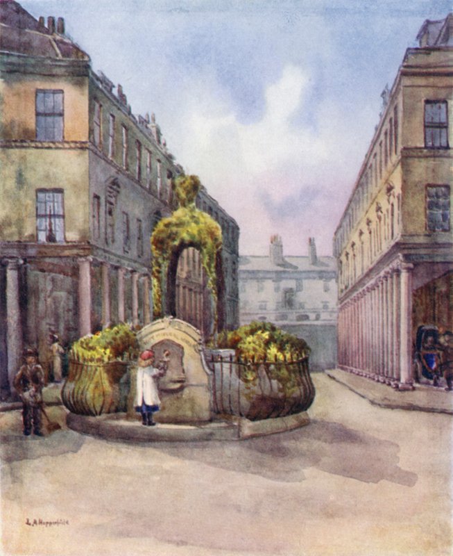 Calle Bath y fuente de agua mineral de Laura Annie Happerfield