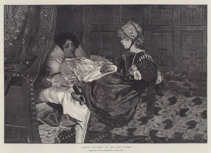 Siempre bienvenido, exhibido en la Galería Grosvenor, 1887 de Lawrence Alma Tadema