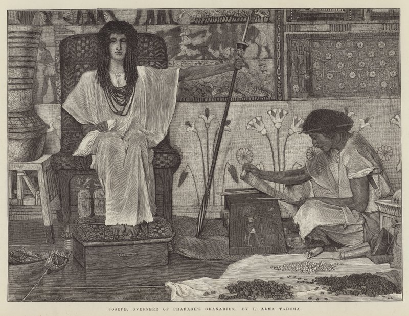 José, Supervisor de los Graneros del Faraón de Lawrence Alma Tadema