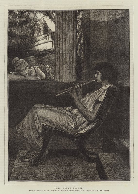 El flautista de Lawrence Alma Tadema