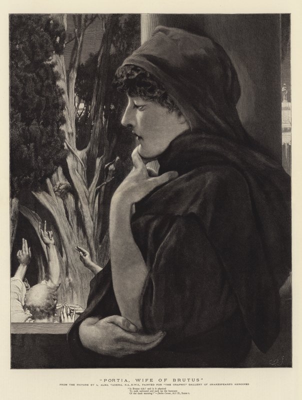 Portia, esposa de Bruto de Lawrence Alma Tadema