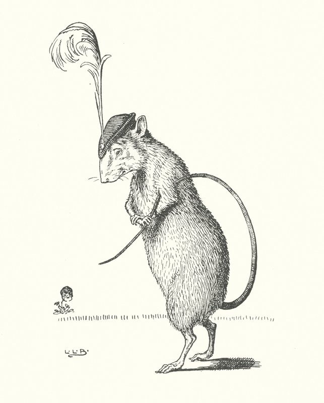 Y la rata llevaba una pluma en el sombrero (litografía) de Leonard Leslie Brooke
