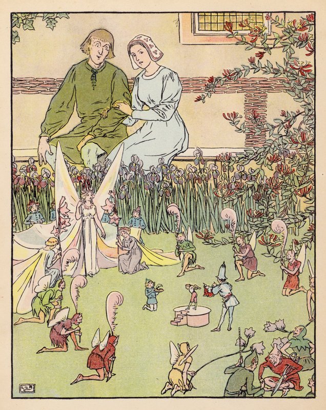 Ilustración para Pulgarcito (litografía en color) de Leonard Leslie Brooke