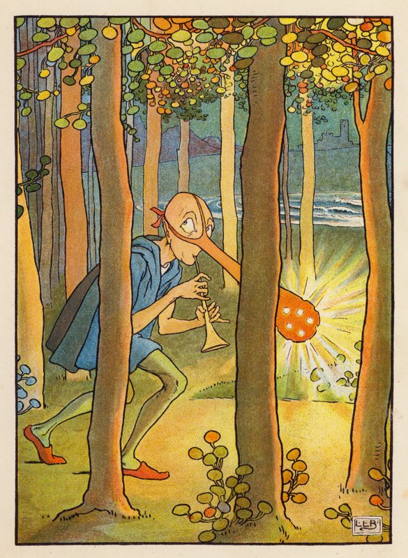 El dong de la nariz luminosa (litografía en color) de Leonard Leslie Brooke