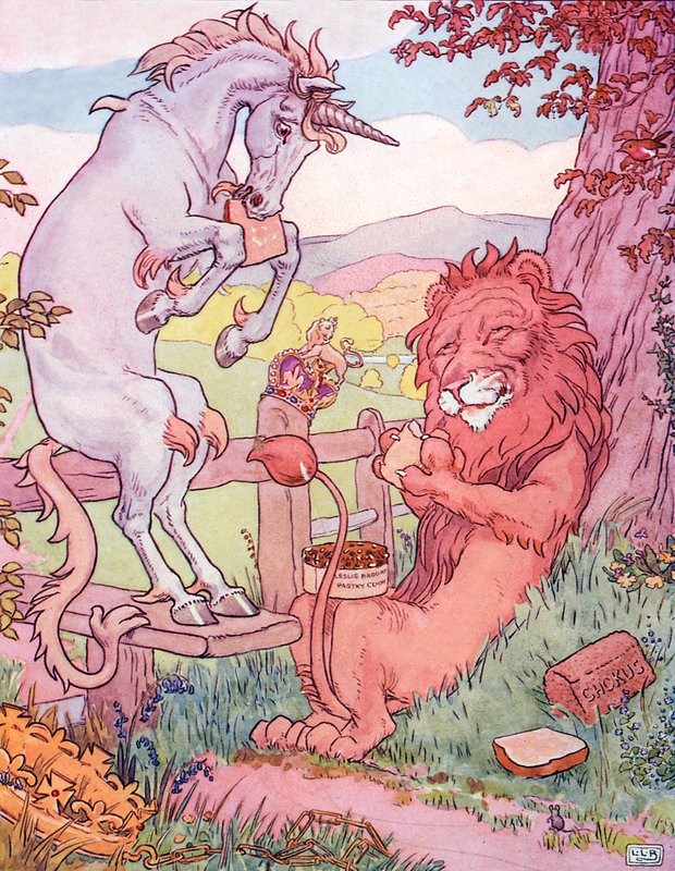 El león y el unicornio de Leonard Leslie Brooke