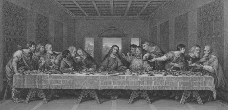 La Última Cena, San Mateo 26, Versículo 17-30 de Leonardo da after Vinci