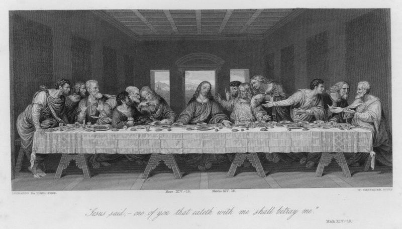 La última cena, Marcos XIV de Leonardo da (after) Vinci