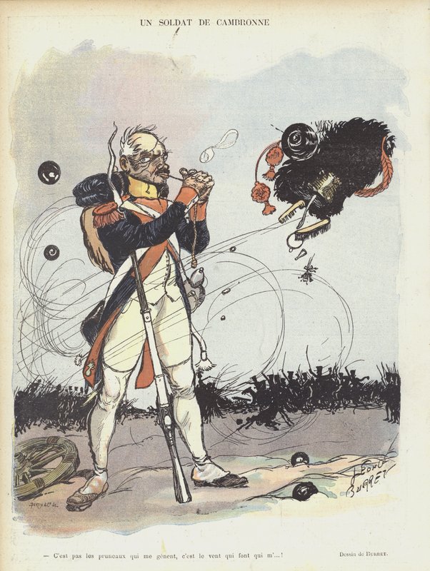 Un soldado de Cambronne. Ilustración para Le Rire de Leonce Burret
