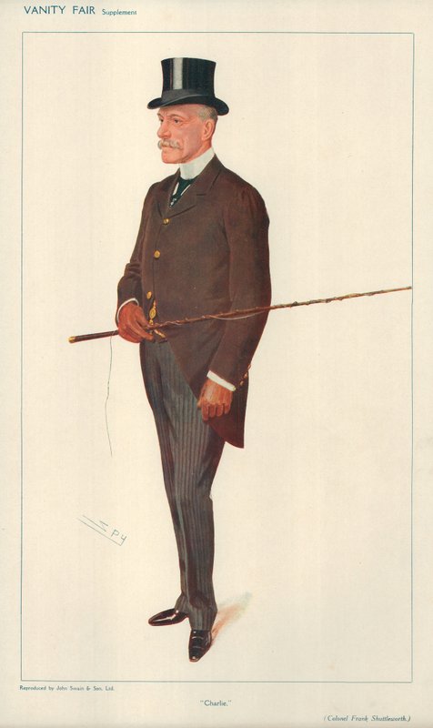 Coronel Frank Shuttleworth, Charlie, 10 de febrero de 1909, caricatura de Vanity Fair de Leslie Matthew Ward
